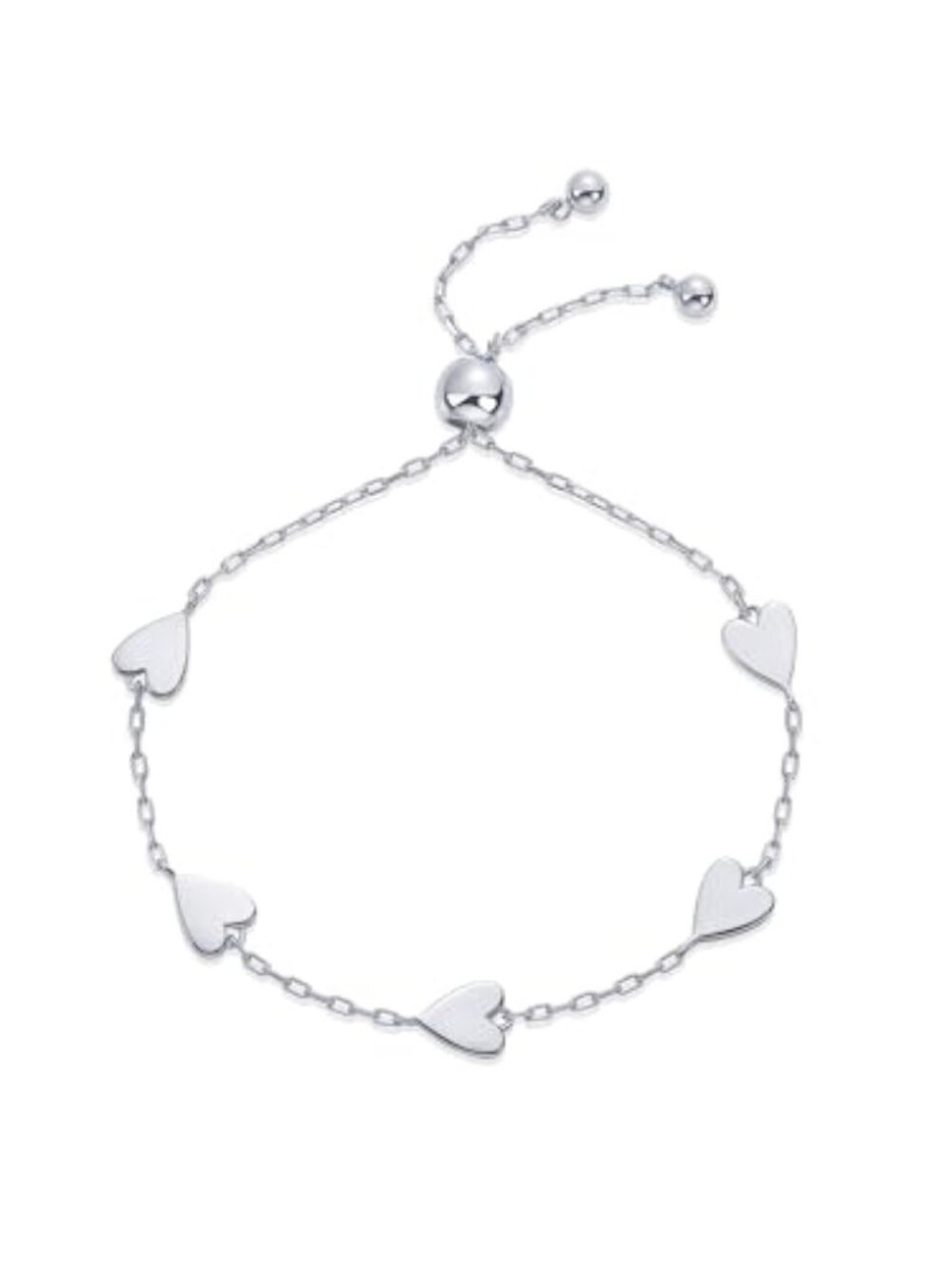 New - Matching Heart Charms Solitaire Bracelet Set for Women‎